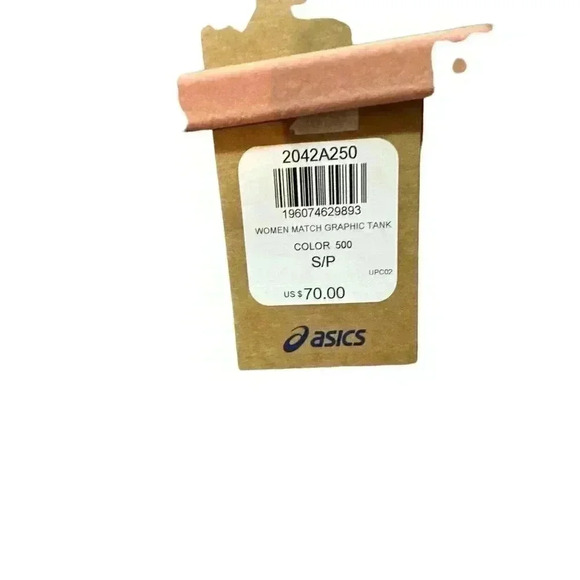 Asics Match Graphic Tank in Purple and White, color 500.  Size S/P,  NWT - Picture 4 of 4